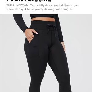 Two pairs of Women's Pocket Legging size small/short black and gray